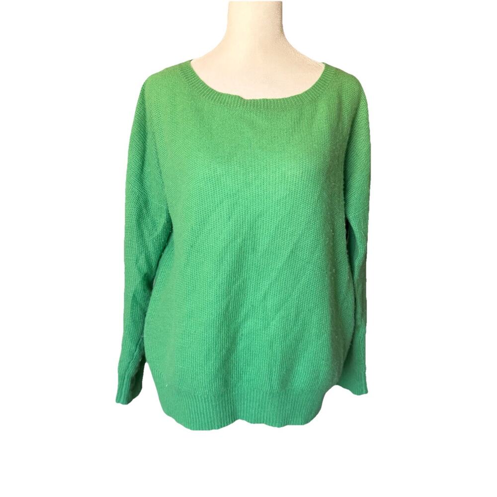 360 Cashmere Womens Small Sweater Green Dolman Long Sleeve Pullover Casual Basic